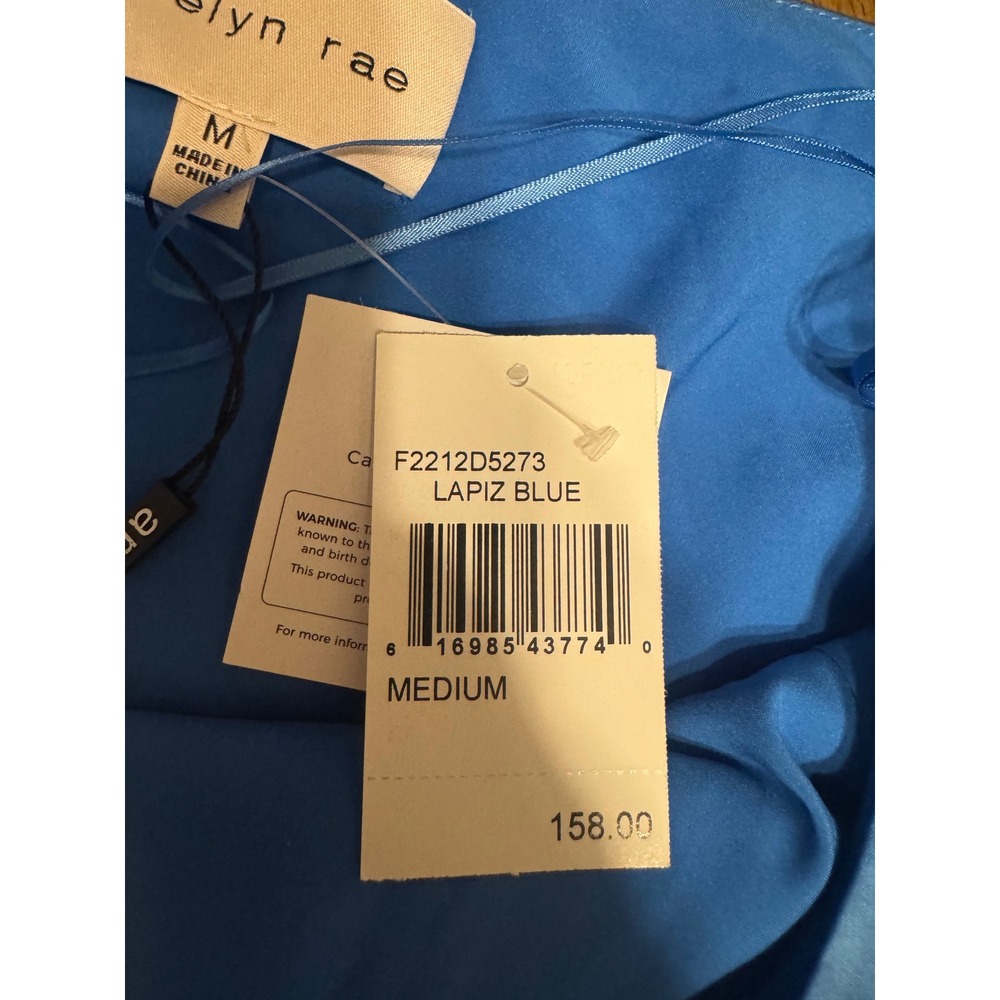 Adelyn Rae One Shoulder Pleated Midi Dress Lapiz Blue Size M - Picture 3 of 10